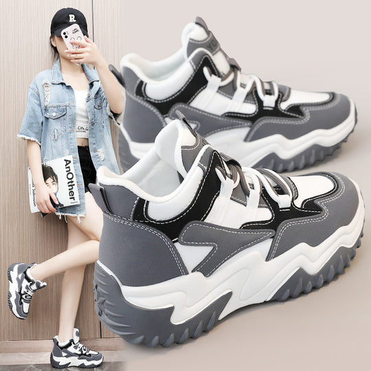Damen Sportliche Chunky Sneakers mit dämpfender Sohle und atmungsaktivem Obermaterial EB