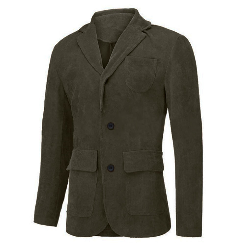 Herren modischer Cordblazer mit mehreren Taschen und eleganter Passform EB