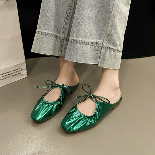 Damen elegante Mules mit raffiniertem Schleifendetail und atmungsaktiver Decksohle EB