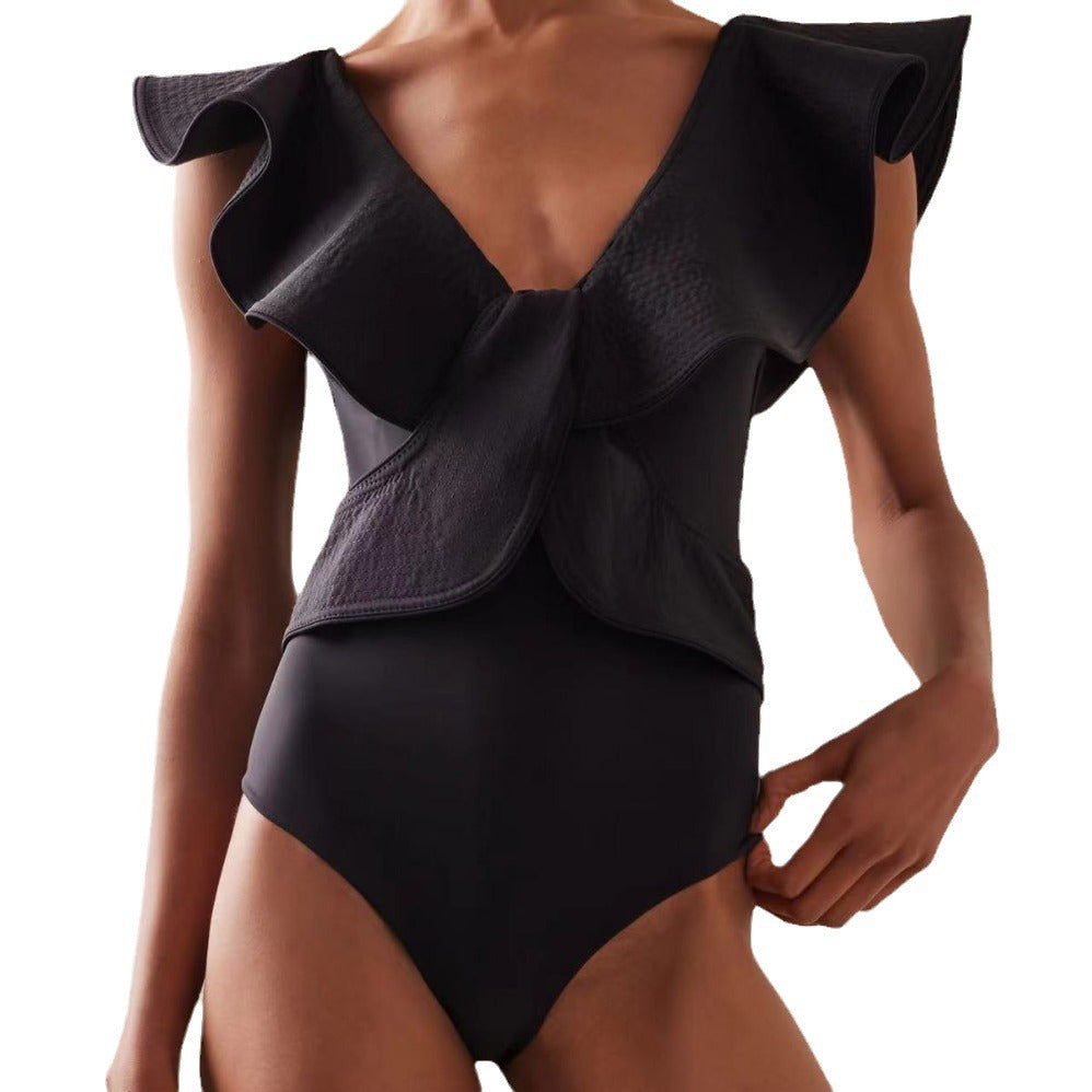 Damen Schwimmanzug mit Rüschendetails EB