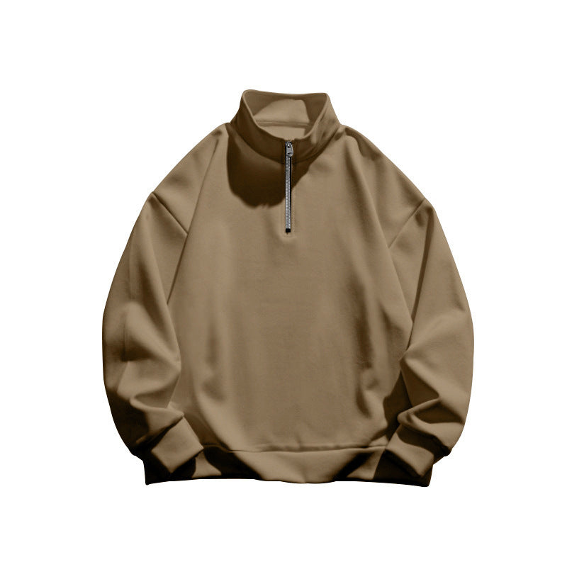 Herren Sportlicher Stehkragenpullover mit Reißverschluss EB