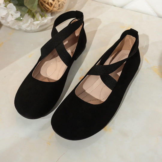 Damen elegante Ballerinas mit elastischem Riemendesign EB