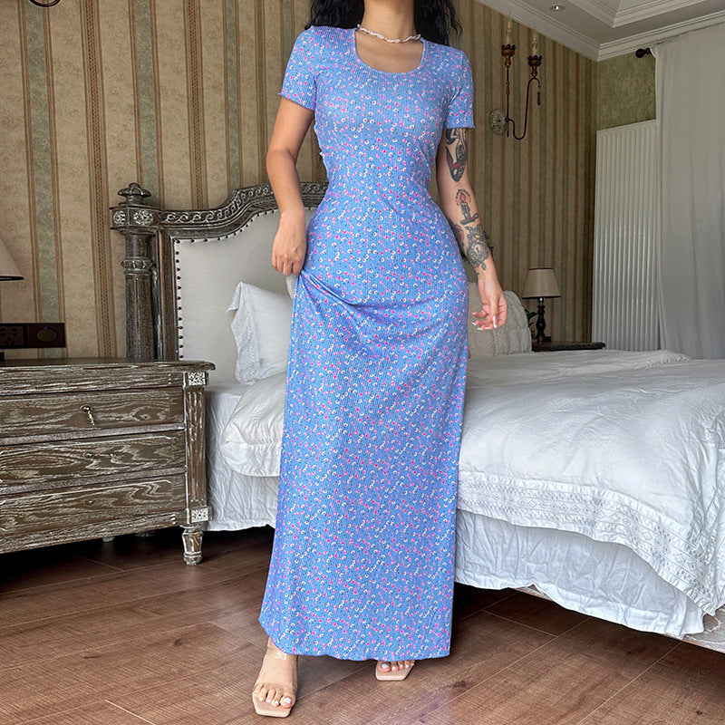 Damen Maxikleid mit floralem Muster EB