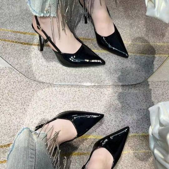 Damen Slingback High Heel Schuhe mit elegantem Riemendesign EB