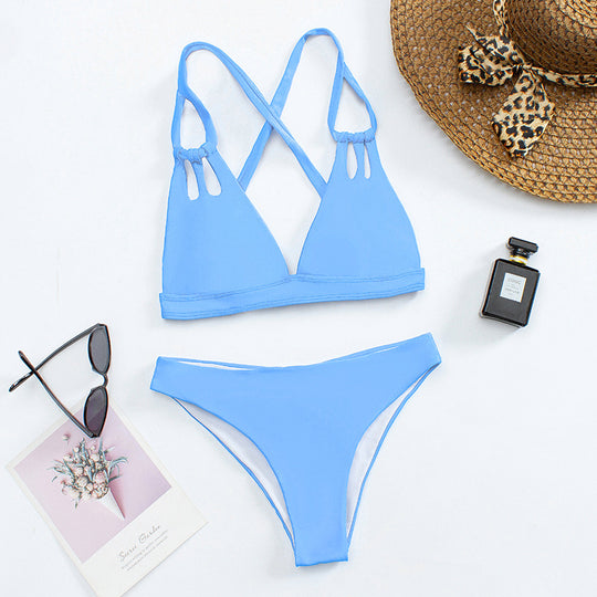 Damen Triangel-Bikini-Set mit verstellbaren Trägern und harmonischem Schnitt EB