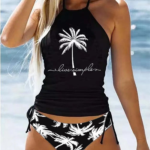 Damen trendiger Bikiniset mit Palmen-Motiv EB