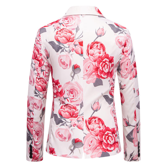 Herren eleganter Blazer mit floralem Design EB