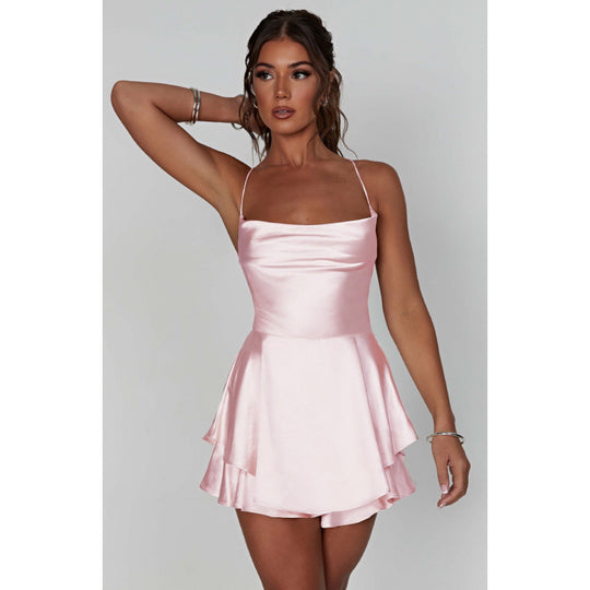 Damen Sexy Minikleid mit schwingendem Saum EB