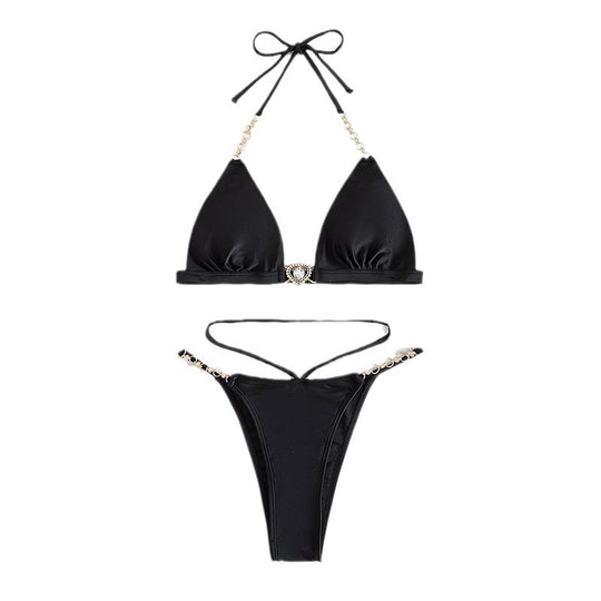 Damen Triangel-Bikini mit eleganten Schmuckdetails EB