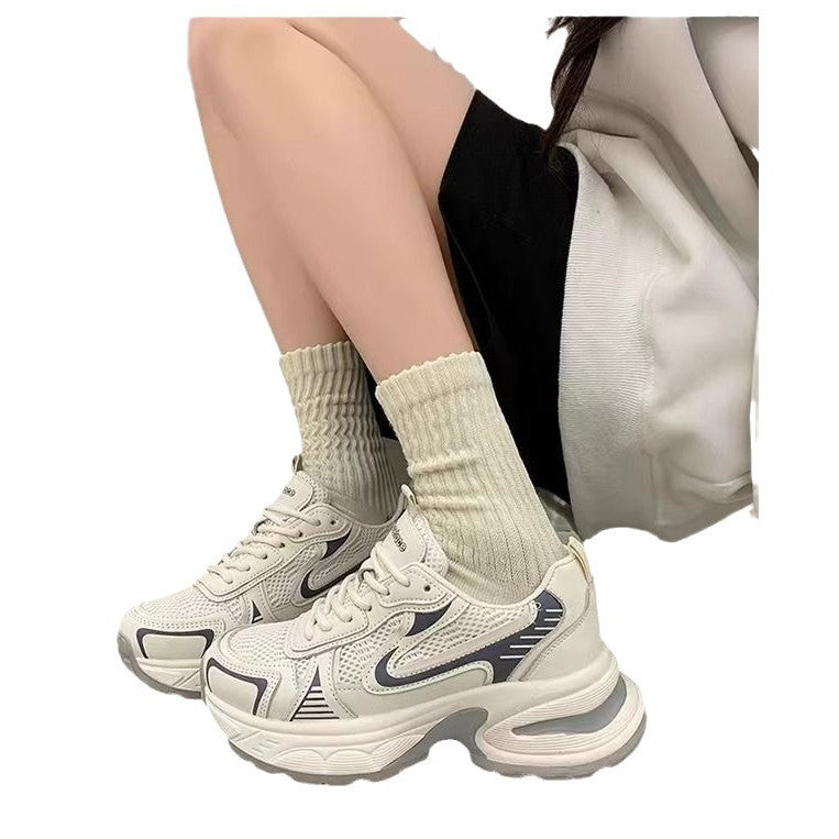 Damen modische Sneakers mit atmungsaktiver Oberflächenstruktur und dämpfender Sohle EB