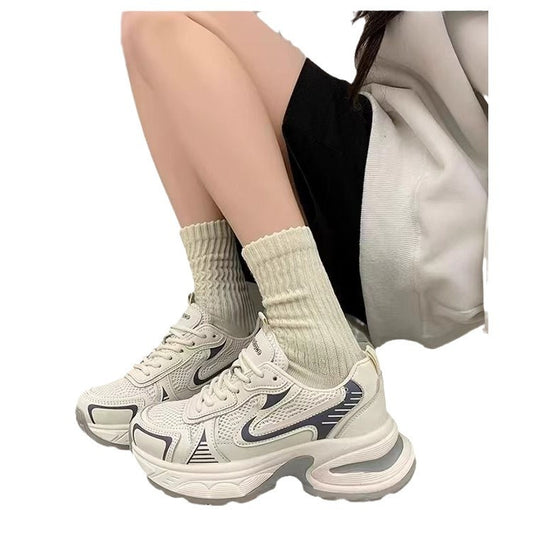 Damen modische Sneakers mit atmungsaktiver Oberflächenstruktur und dämpfender Sohle EB