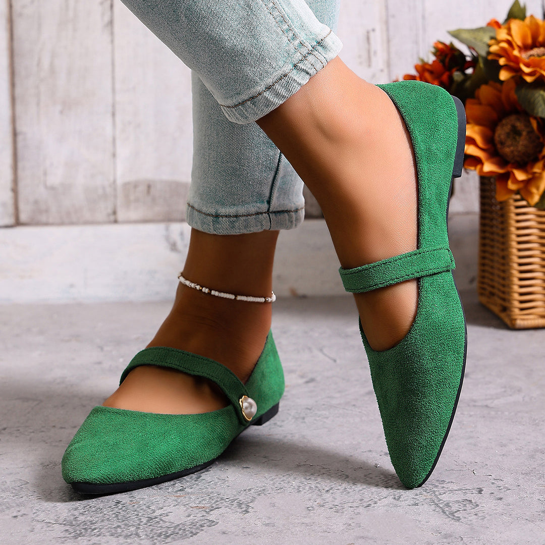 Damen Elegante Slingback-Ballerinas mit modischem Perlen-Detail EB
