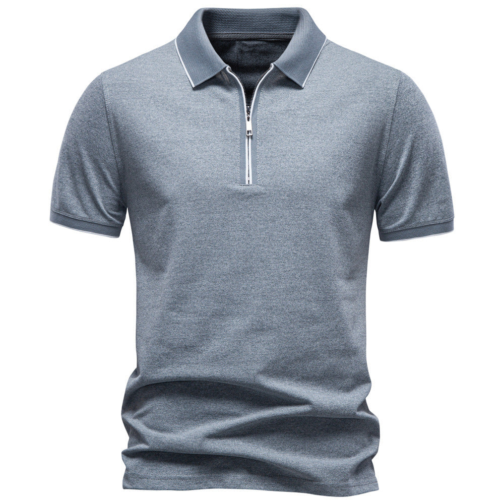 Herren nan atmungsaktives kurzärmeliges Poloshirt mit halbhohem Reißverschluss und Piquéstruktur EB
