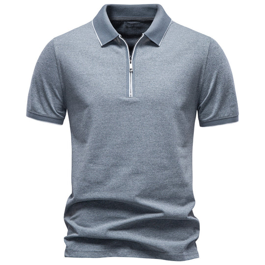 Herren nan atmungsaktives kurzärmeliges Poloshirt mit halbhohem Reißverschluss und Piquéstruktur EB