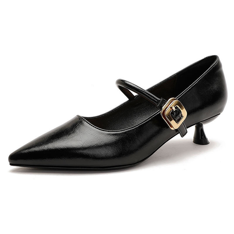 Damen elegante Riemchen-Pumps mit moderner Schnalle EB