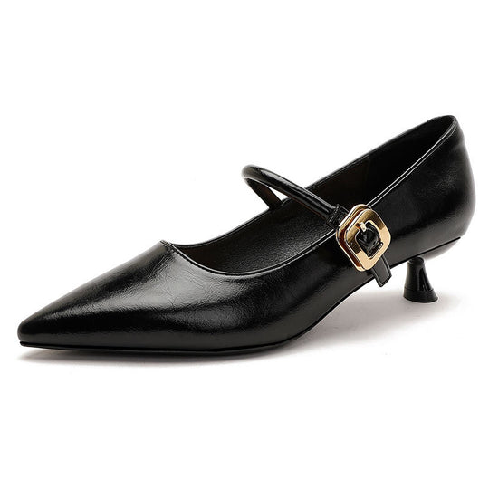Damen elegante Riemchen-Pumps mit moderner Schnalle EB
