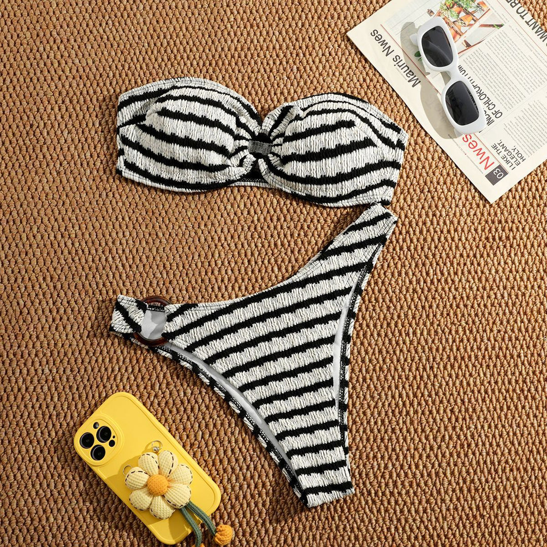 Damen Bandeau-Bikini mit strukturiertem Design EB