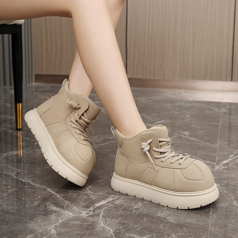 Damen warme hochgeschnittene Sneakers mit kuscheligem Innenfutter EB