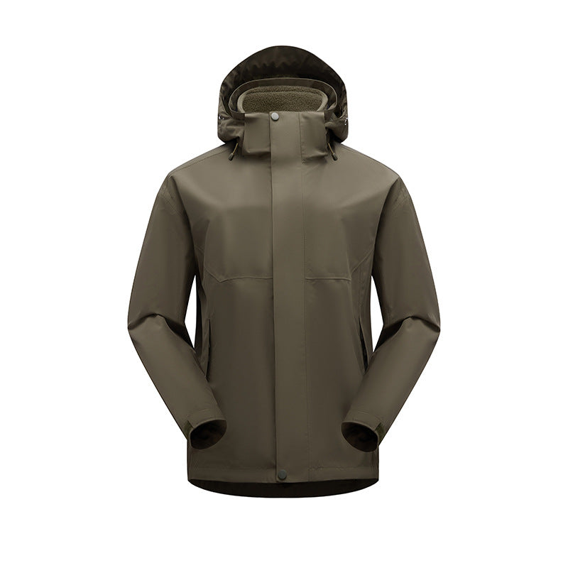Herren matte wasserdichte Urban Outdoorjacke mit getapten Nähten, abnehmbarer Kapuze und Fleecekragen EB