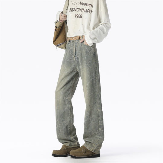 Herren Weite Jeans mit einzigartigem Muster und hohem Tragekomfort EB
