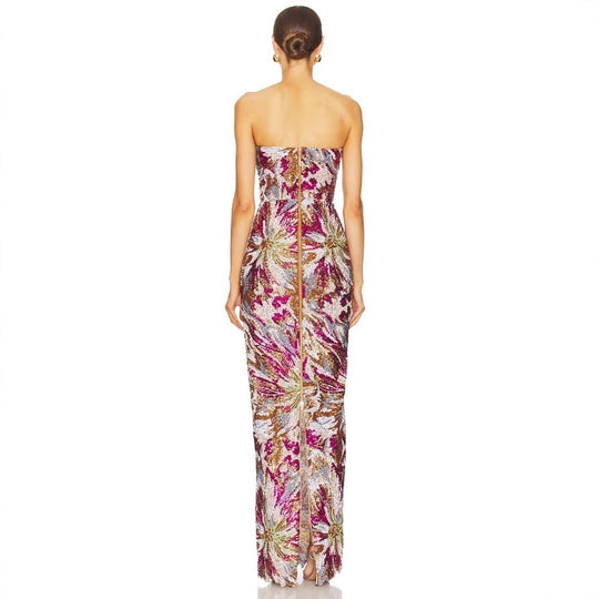 Damen Glamouröses Abendkleid mit schillernden Pailletten und taillierter Silhouette EB
