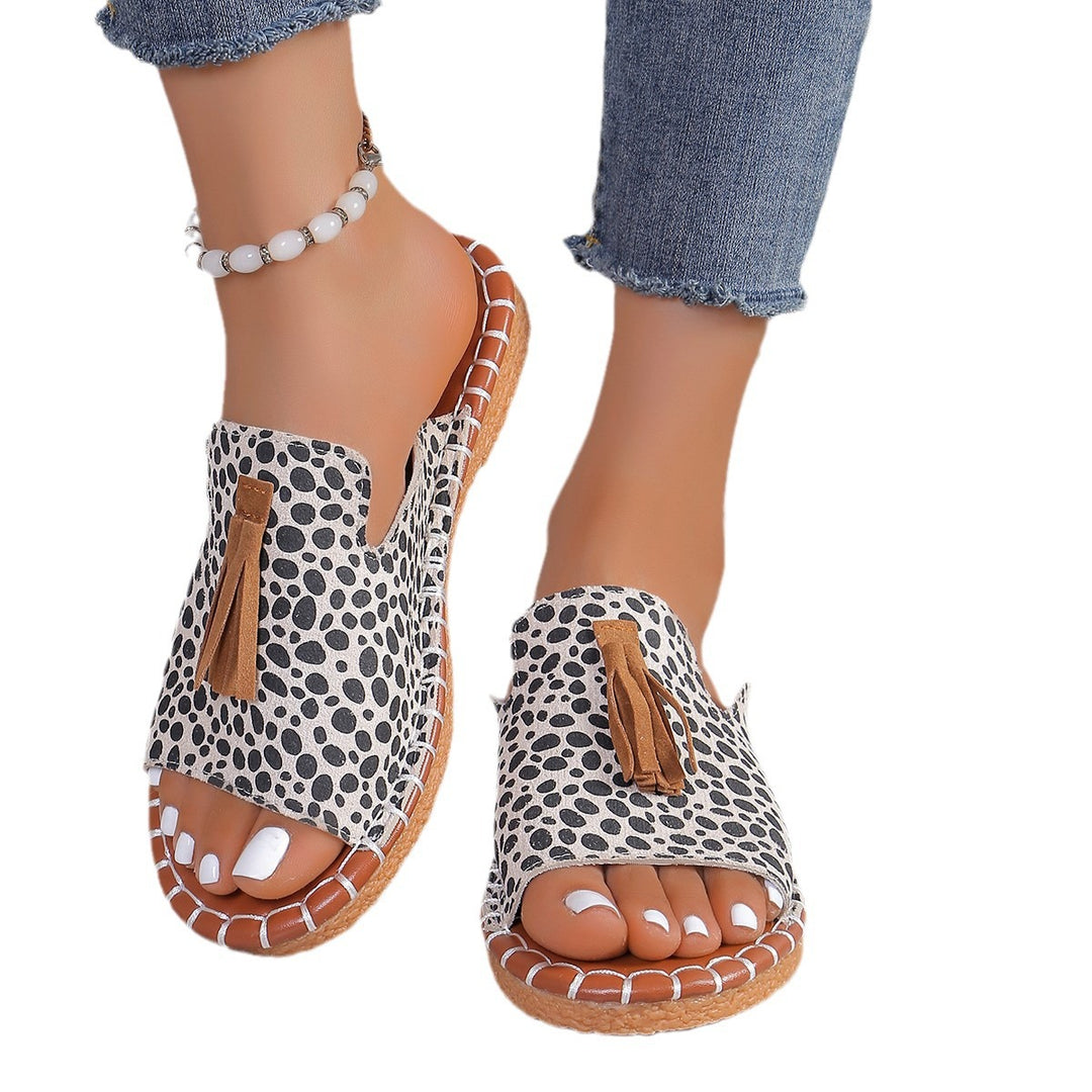 Damen Offene Freizeit-Sandalen mit modischem Quasten-Detail und rutschfester Sohle EB
