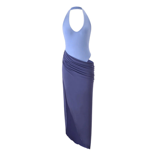 Damen Wickelkleid mit raffiniertem Halterneck EB