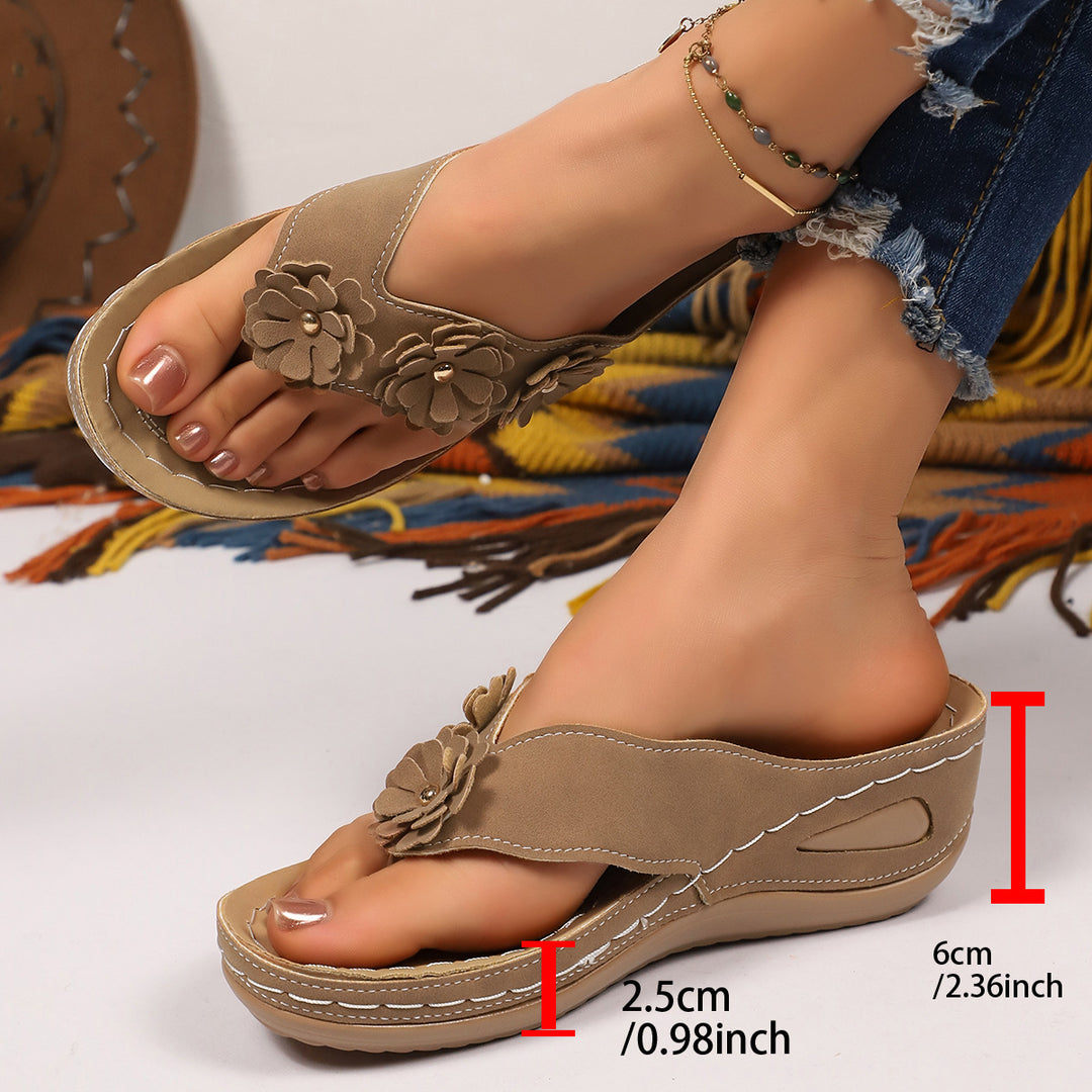 Damen Badeschuhe mit floralem Design und komfortabler Sohle EB
