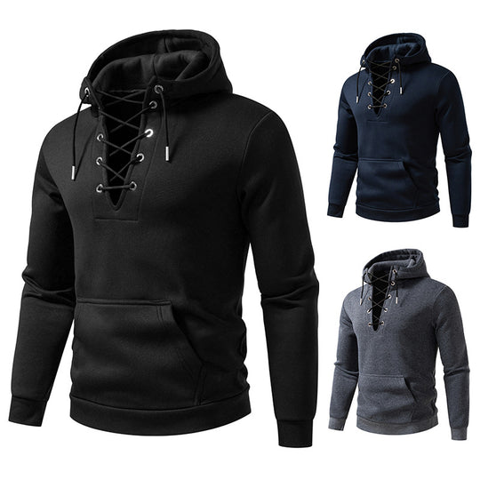 Herren Kapuzenpullover mit modischem Schnürdesign EB