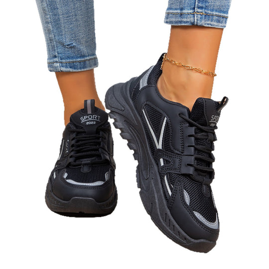 Damen Sportliche Sneakers mit atmungsaktiver Mesh-Konstruktion und stoßdämpfender Sohle EB