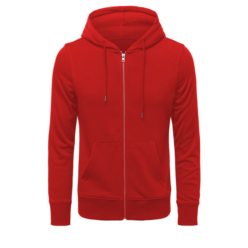 Herren nan schmal geschnittener Zip-Hoodie mit Metall-Reißverschluss, doppellagiger Kapuze und Kängurutasche EB