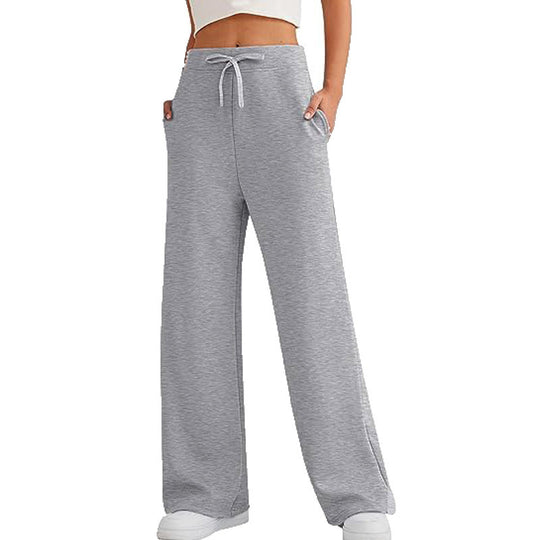 Damen Weite Freizeit-Hose mit elastischem Bund und praktischen Taschen EB