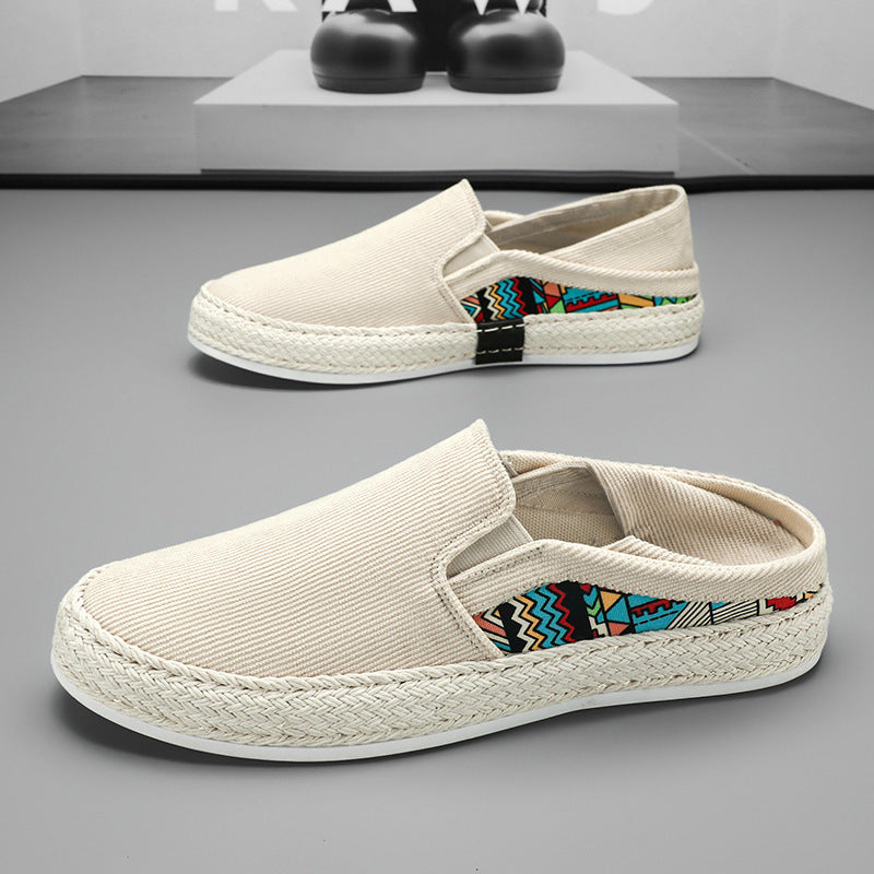 Damen modische und bequeme Slip-On Espadrilles mit farbenfrohen Akzenten EB