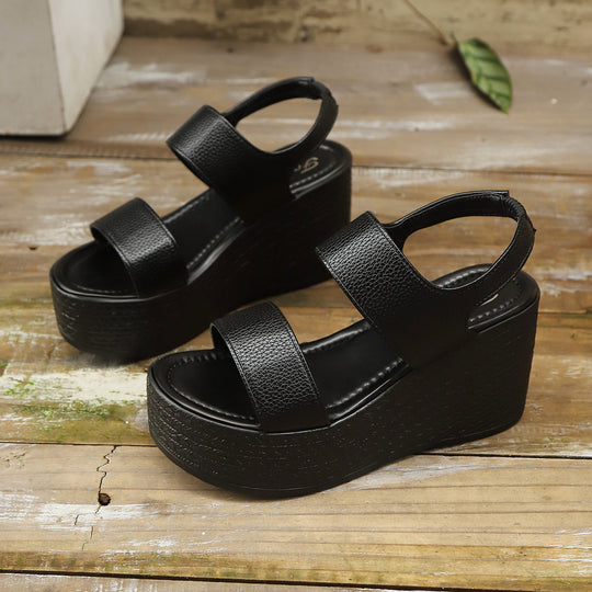 Damen Wedge-Pantoletten mit breiten Komfortriemen und rutschfester Sohle EB