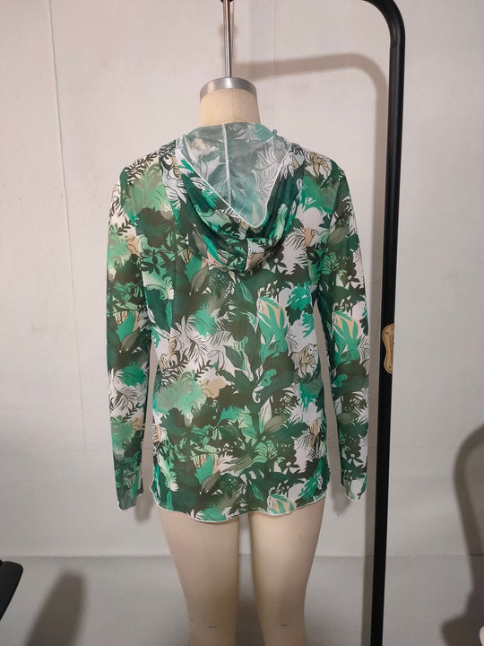 Herren Langarmshirt mit floralem Muster EB