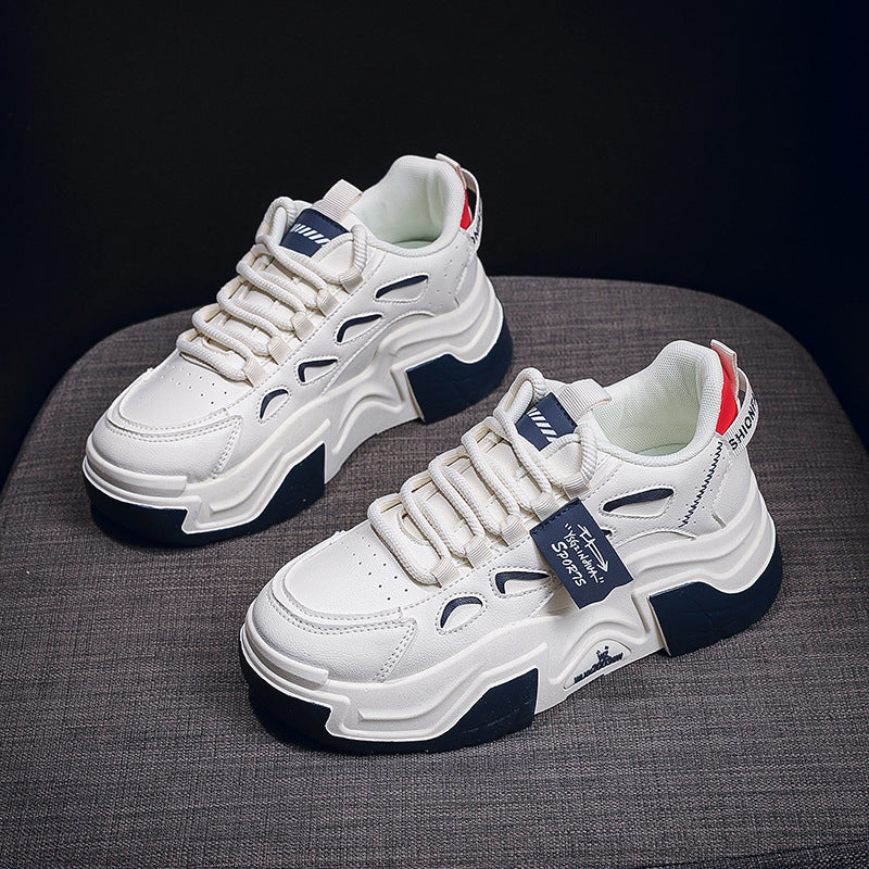 Damen modische Chunky Sneakers mit atmungsaktiver Oberflächenstruktur und gepolsterter Sohle EB