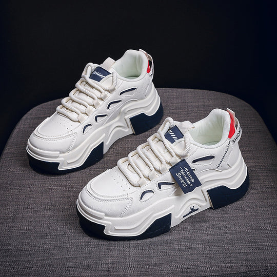 Damen modische Chunky Sneakers mit atmungsaktiver Oberflächenstruktur und gepolsterter Sohle EB