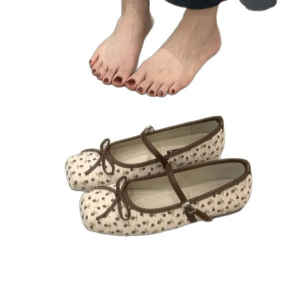 Damen Ballerinas mit modischem Riemchen und dekorativem Schleifendesign EB
