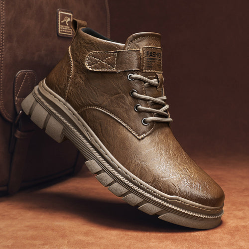 Damen Komfortable Leder-Winterstiefeletten mit robuster Sohle EB