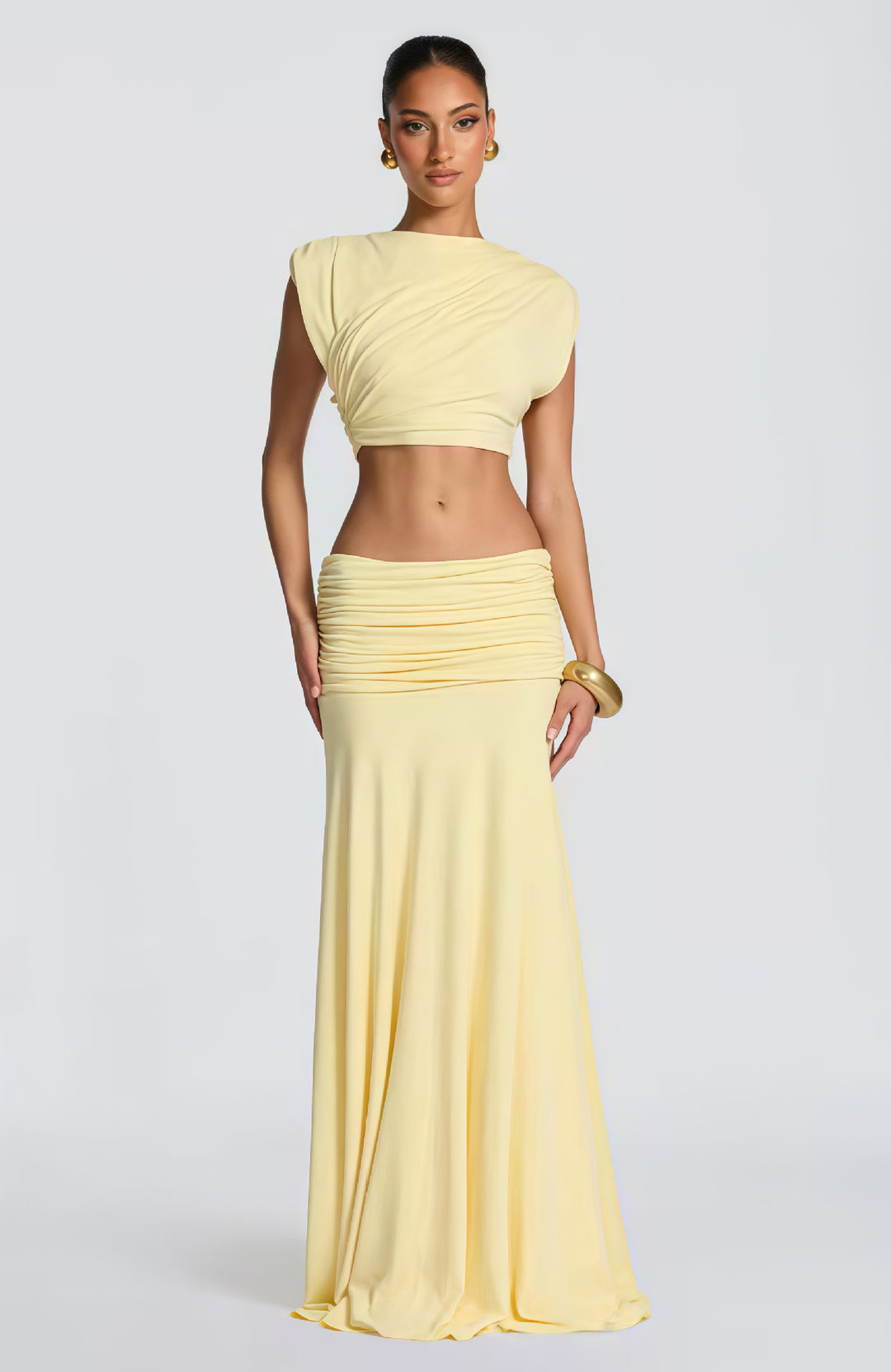 Damen Elegantes Wickelkleid mit drapiertem Oberteil und fließendem Rock EB