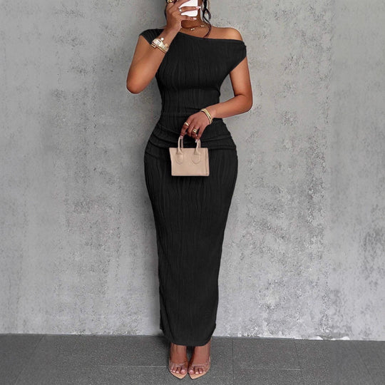 Damen Elegantes figurbetontes Maxikleid mit Raffungen EB