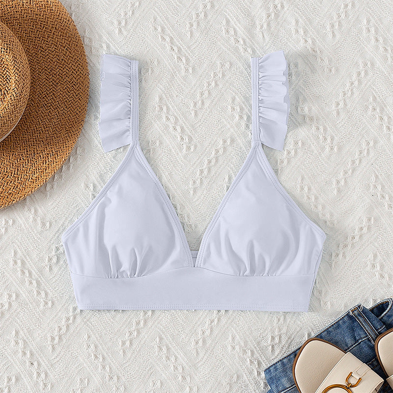 Damen Triangel-Bikinioberteil mit Rüschendetails EB