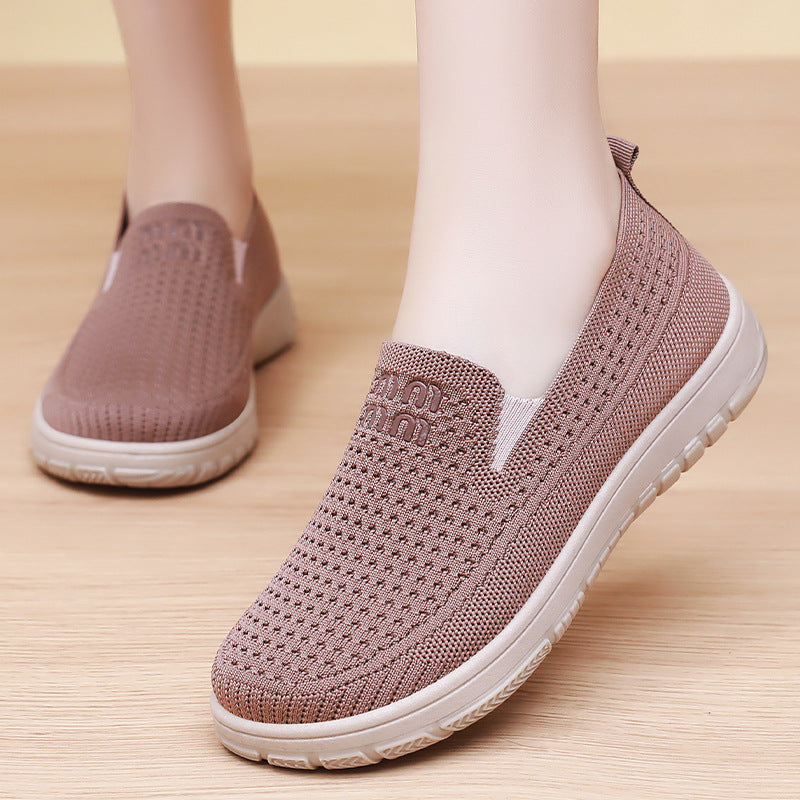 Damen Sneaker mit atmungsaktivem Strickdesign und flexiblem Fußbett EB