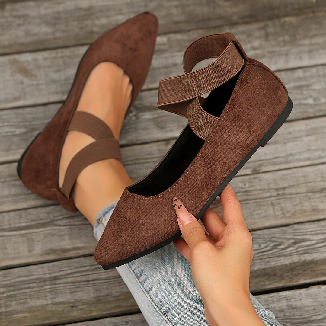 Damen Ballerinas mit verstellbarem Riemen EB