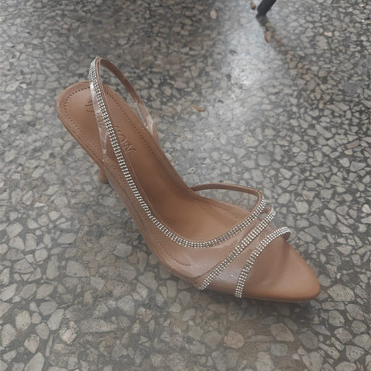 Damen Slingback-Pumps mit funkelnden Strassdetails und elegantem Design EB