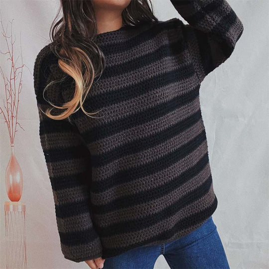 EB | Gestreifter Strickpullover Mit Sanften Farben