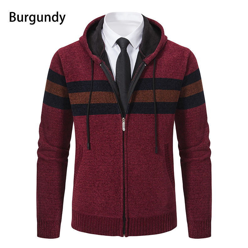 Herren modische Kapuzenjacke mit strukturiertem Design und elegantem Innenkragen EB
