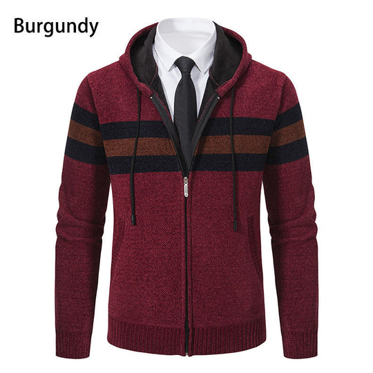 Herren modische Kapuzenjacke mit strukturiertem Design und elegantem Innenkragen EB