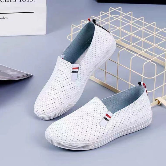Damen komfortable Slip-On Schuhe mit perforiertem Obermaterial EB