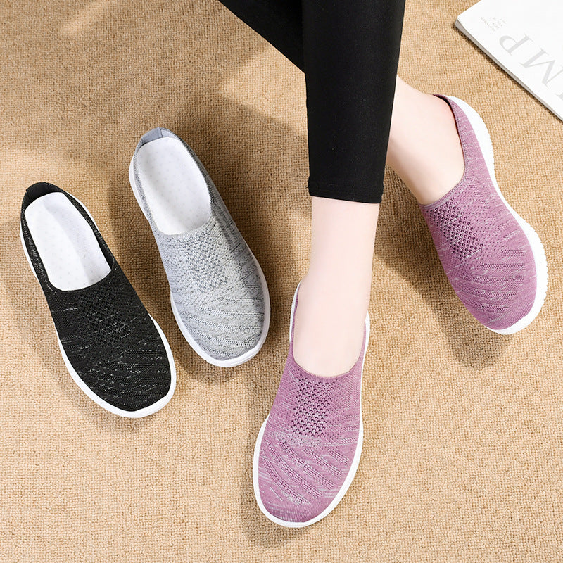 Damen Bequeme und atmungsaktive Slipper mit elastischem Obermaterial EB
